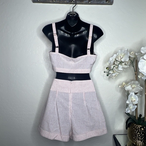 Flynn Skye ALEXIS CROP TOP SHORT SET (ROSE STRIPE) M - Picture 3 of 5